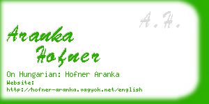 aranka hofner business card
